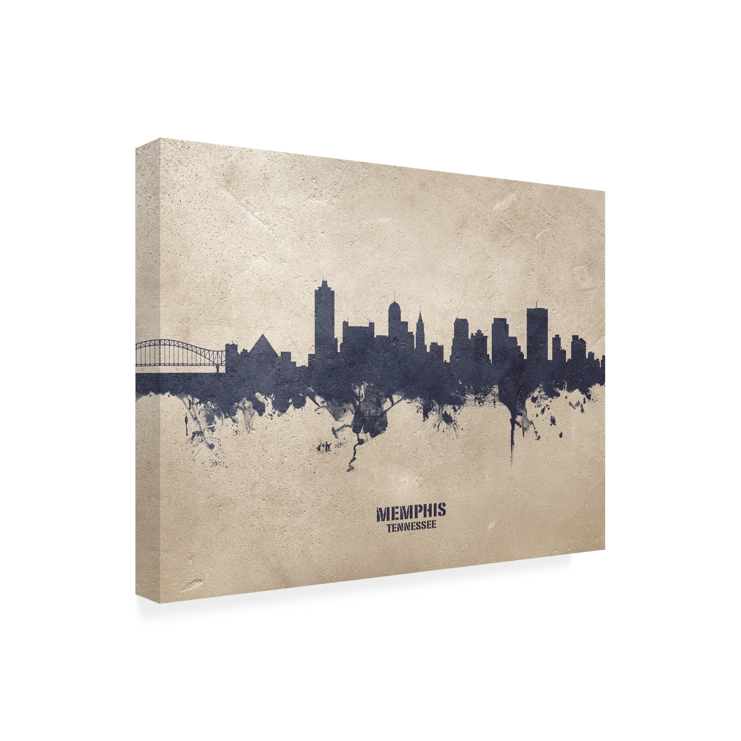 Michael Tompsett 'Memphis Tennessee Skyline Concrete' Canvas Art