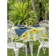thumbnail image 3 of Outdoor Tablecloths with Umbrella Hole & Zipper, Farmhouse Daisy Round Tablecloths 60 Inch, Spring Watercolor Yellow White Floral Green Waterproof Table Cloth, Patio/Pool/Picnic Table Covers, 3 of 8