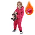 thumbnail image 2 of XIMIN Toddler Fleece Sweatsuits Outfits 2PC Thicken Hooded Zipper Jacket Long Sleeve Sweatshirt and Jogging Pants Sweatpants Pocket Thermal Clothes Sets, 2 of 9