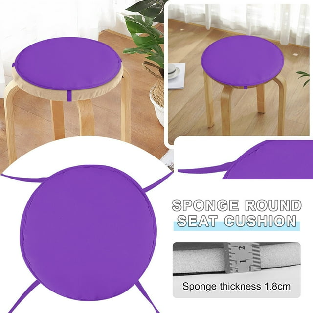Coussin Rond pour Chaises d'Extérieur – Coussin de Siège Rond de Jardin avec Quatre Attaches pour Tabouret de Salle à Manger de Patio et Plus