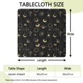 thumbnail image 2 of Black Gold Sun Moon Pattern Square Fitted Tablecloth with Elastic Edge,Square Table Cover,Washable Elastic Table Cover for Home Kitchen Party Decor 36"x36", 2 of 6