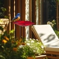 thumbnail image 3 of Tazón de baño de pájaros Administrador de aves al aire libre Ornamento de hierro lindo patrón de flores resistentes con Rojo, 3 of 8