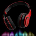 thumbnail image 4 of Leyeet Foldable Over-Ear Bluetooth Singular Wireless Headphones with Mic, Red, 4 of 12