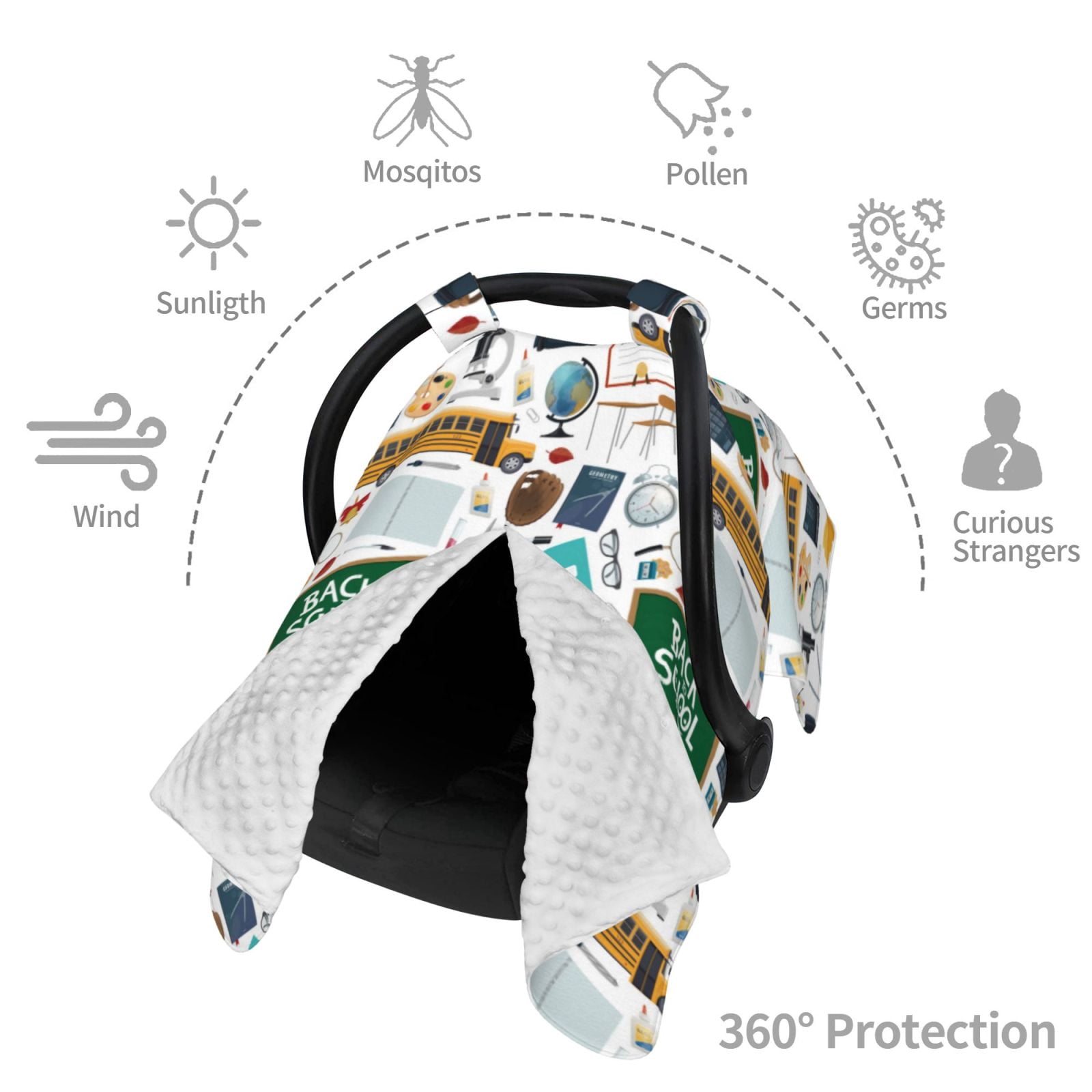 Car Seat Cover Baby - back to school A Breathable Infant Car Seat Cover for Baby Carseat, Lightweight Comfort Baby Essentials Must Haves Newborn Stuff for Girl Boy
