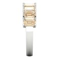 thumbnail image 4 of 2.61 ct Brilliant Emerald Cut Natural Morganite 18K White Gold Eternity Band SZ 5.75, 4 of 6