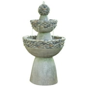 Best Fountains - Teamson Home Outdoor Stone-Look 3-Tier Pedestal Floor Fountain Review 
