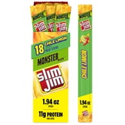 Slim Jim Monster Smoked Meat Sticks, Chile Limón Flavor, 11g Protein Per Stick, 1.94 oz. (18-ct)