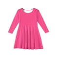 thumbnail image 5 of Abcomgle Long Sleeve Dress for Girls 14-16 Casual A-Line Fall Tshirt Dress Solid Crew Neck Girls Skater Dress Holiday Swing Dresses for 4-14t Kids 4-5 Years,Hot Pink, 5 of 5