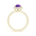 thumbnail image 2 of ANGARA Natural Prong-Set 1.6 ct Amethyst Ring with Beaded Halo in 14K Yellow Gold for Women (Size-10x7mm) | February Birthstone, Anniversary, Jewelry Gift for Women | Natural Amethyst Ring, 2 of 10