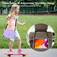 thumbnail image 3 of Kids Case for iPad mini 6th Generation, Heavy Duty Hybrid Rugged Stand Protective Shockproof Cover with Shoulder Strap, Purple, 3 of 7