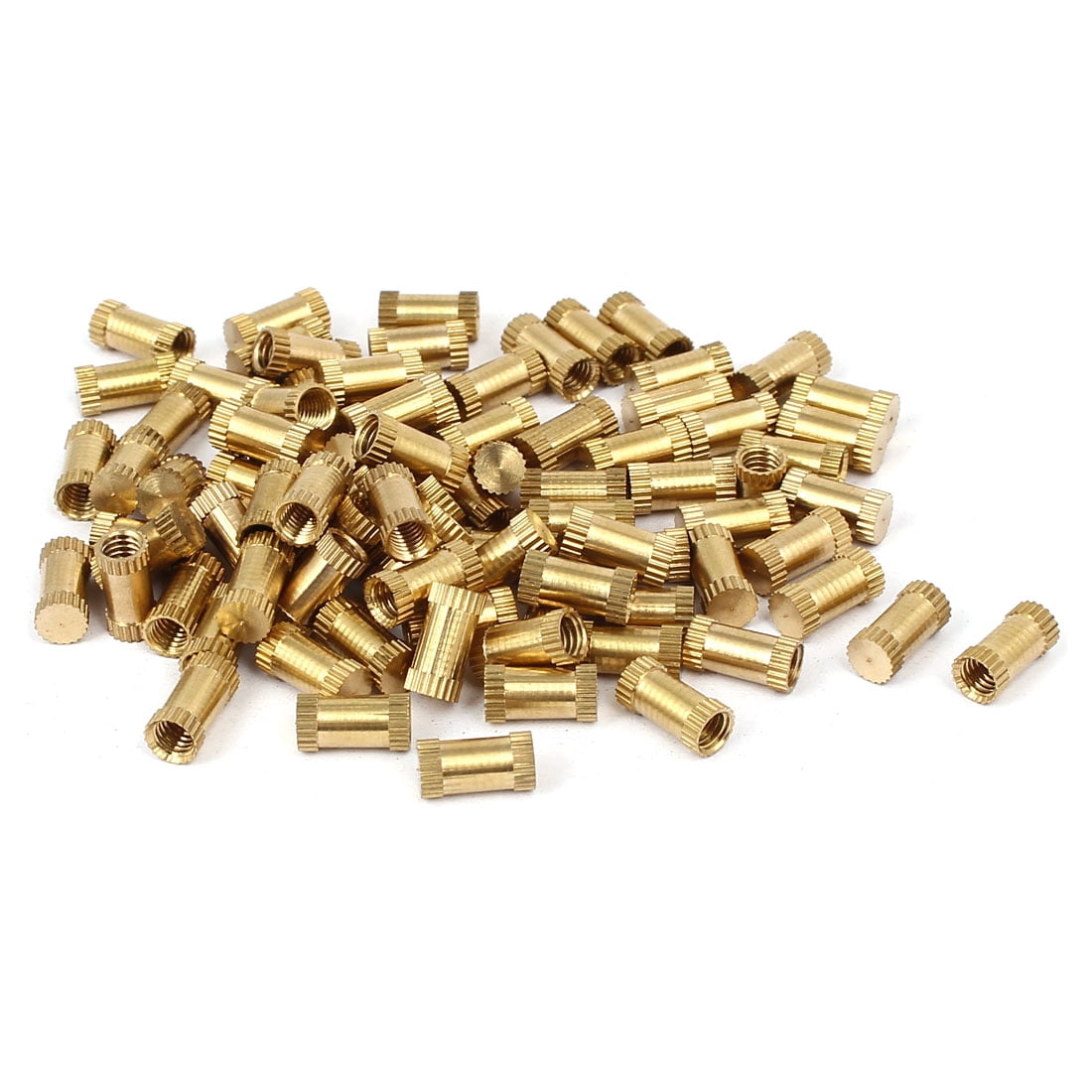 100 Écrous Moletés En Laiton M4 X 8mm - Filetage 0.7mm - Pour Bricolage & DIY - Neuf Sous Sachet