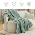 thumbnail image 3 of Cozy Comfort Sage Green Fleece Throw Blanket for Couch - Super Soft Cozy Blankets for Women, Girls, 50x60 inches, 3 of 7