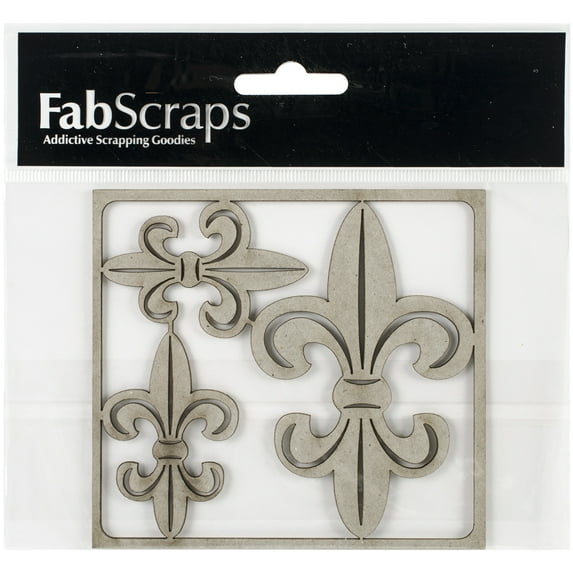 FabScraps Country Kitchen Die-Cut Gray Chipboard Shape-Fleurs, 4"X4"