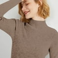thumbnail image 4 of Crewneck Sweaters for Women Oversized Spring Winter Outfits Long Sleeve Soft Dressy Clothes Casual Pullover Tops Light Brown M, 4 of 9