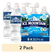 (2 pack) Ice Mountain Spring Water, 23.7 Fl Oz, 6-Pack Plastic Bottles