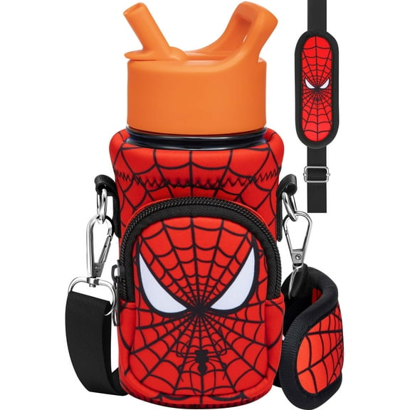 Gemfits Water Bottle Carrier with Strap Insulated Kids Water Bottle Holder for Boys Girls Bottle Bag for 10-18Oz,Zhizhuxia Eyes