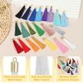 thumbnail image 3 of Uxcell 100 Pcs Bookmark Tassels with Gold Cap 2.4" Tassels for DIY White, 3 of 6