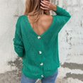 thumbnail image 4 of Ediodpoh Reversible Knit Cardigan for Women Long Sleeve Open Front Sweater with Backless Design Outwear for Fall Winter Green XL, 4 of 6