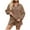 Brown, variant on Kmdttou Summer Clearance! Women's Solid Color Half Zipper Lapel Sweatshirt With Pocket And Short Pants Two-piece Set on Clearance!