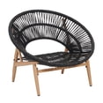 thumbnail image 5 of Outdoor Lounge Chair, Papasan Style with Grey Cushion, Dark Grey Wicker and Iron Frame, Water-Resistant Fabric for Outdoor Patio Garden Balcony, Single Chair, 5 of 10
