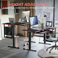 thumbnail image 3 of Bestier Height Adjustable Electric Standing Desk ,57.5 inch L-Shaped Sit Stand Computer Table with Keyboard Tray, Carbon Fiber Black, 3 of 13