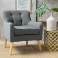 thumbnail image 1 of Felicity Mid Century Charcoal Fabric Arm Chair, 1 of 7