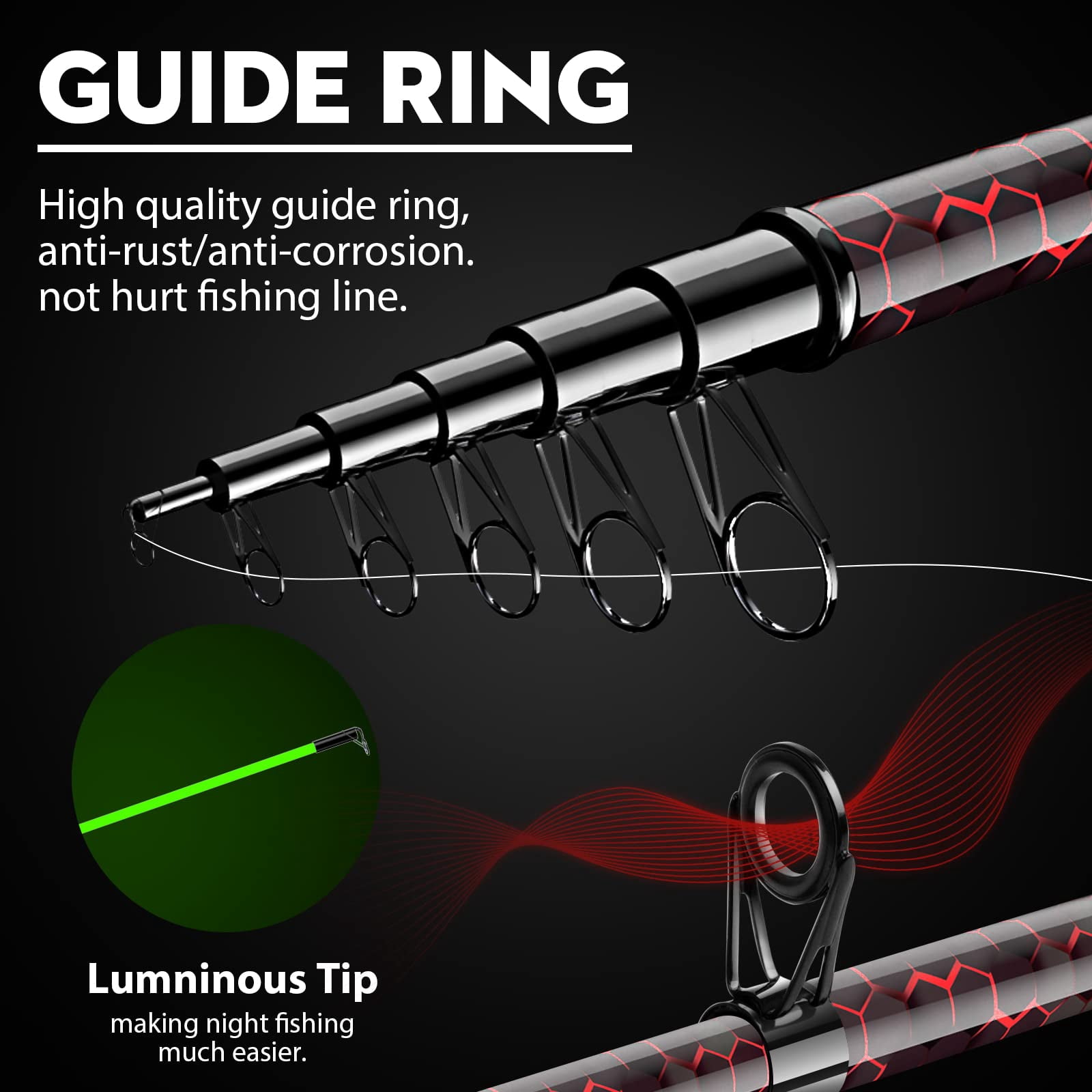 Fishing Rod And Reel Combos  Design With X-warping Painting Carbon Fiber Telescopic Combo Kit Tackle Box Gift For Beginner Angler