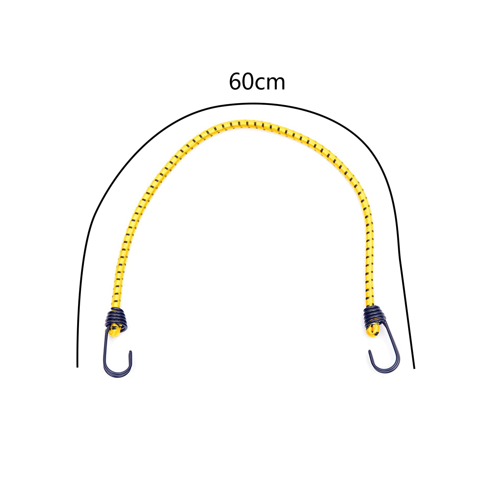 Frogued 2Pcs 60cm Multi-purpose Bungee Cord High Elasticity Long-lasting  Universal Luggage Rope for Outdoor (Yellow) 