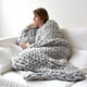 thumbnail image 5 of Grobe Wolle handgewebte Decke Decke Strickdecke Wolldecke Sofadecke Dicke Decke 80 100 (hellgrau, 5 of 5