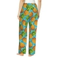thumbnail image 3 of Uemuo Pineapple Pattern Women's Wide Leg Palazzo Lounge Pants with Pockets Light Weight Loose Comfy Casual Pajama Pants-Small, 3 of 9