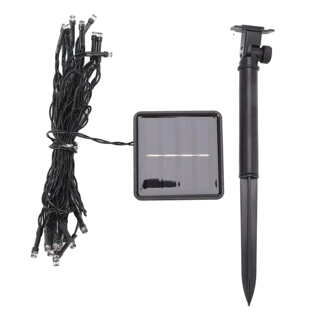 Guirnalda de luces solares 20 LED IP65 impermeable 2 modos Cadena de lámpara automática para exteriores para patio jardín 16.4 pies azul