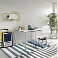 thumbnail image 3 of 2xhome White Mid Century Executive Office Chair Mid back PU Leather No Arm Rest Arms Tilt Adjustable Height Back Support Task Work Chrome Manager Armless Ergonomic, Set of 1, 1 piece, 3 of 11
