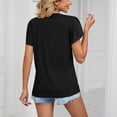 thumbnail image 7 of Timegard Summer Tops for Women Petal Short Sleeve V Neck Solid Color Tee Shirts Casual Travel Tops Vacation, 7 of 7