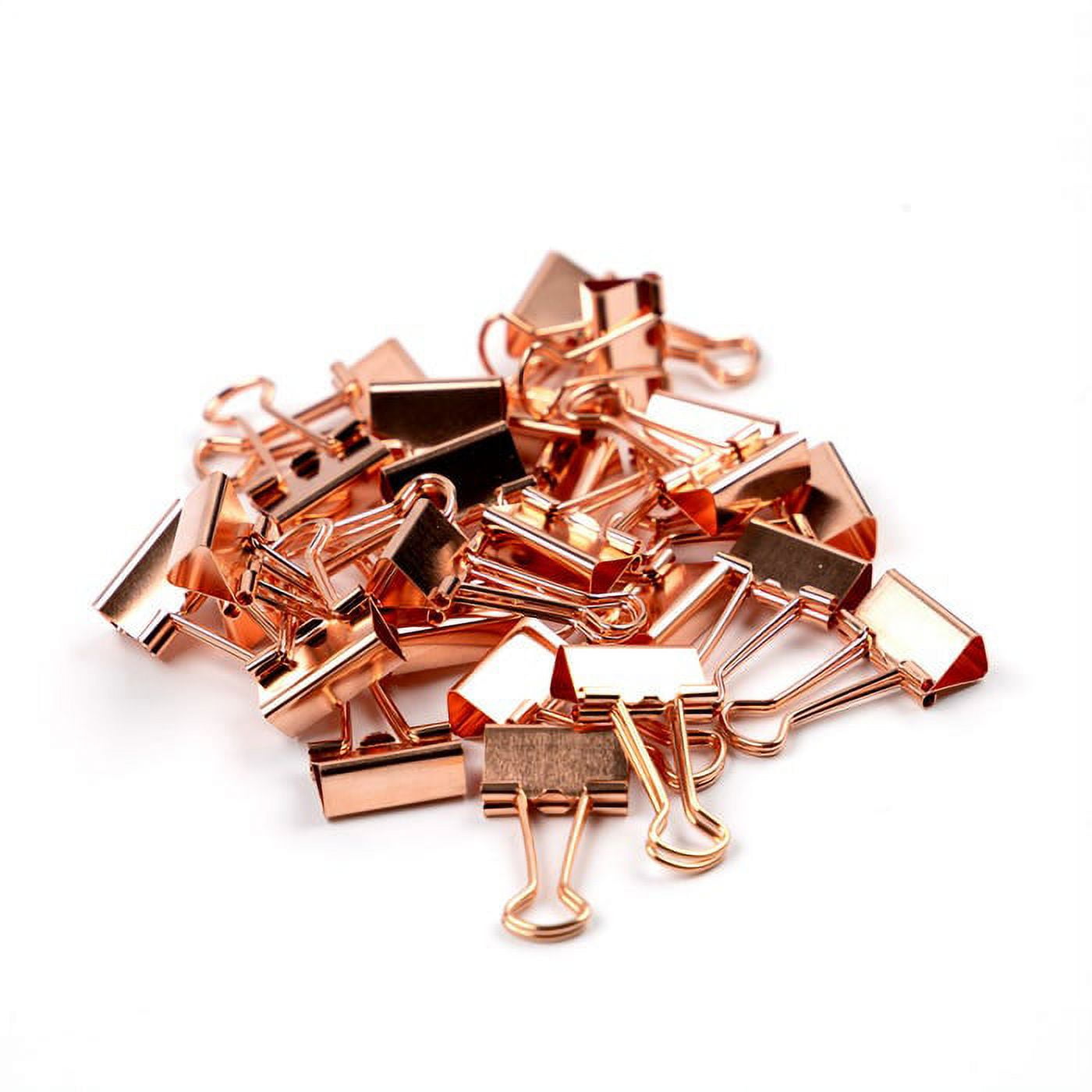 JAM Paper Colorful Binder Clips, Small, 3/4 inch (19 mm), Rose Gold, 25 per Pack