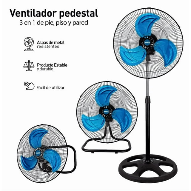 Ventilador Industrial 3 En 1 De Pie Pared Piso