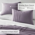 thumbnail image 4 of Regency Heights Cal King Comforter Set, Boho 3-Piece Pintuck Stitching Bedding Set, Soft Washed Pleated Bed Sets with Pillow Sham Purple, 4 of 10
