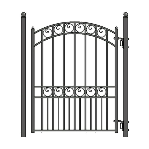 ALEKO PGPAR Garden Paris Style Steel Pedestrian Gate 5 ft x 4 ft Black