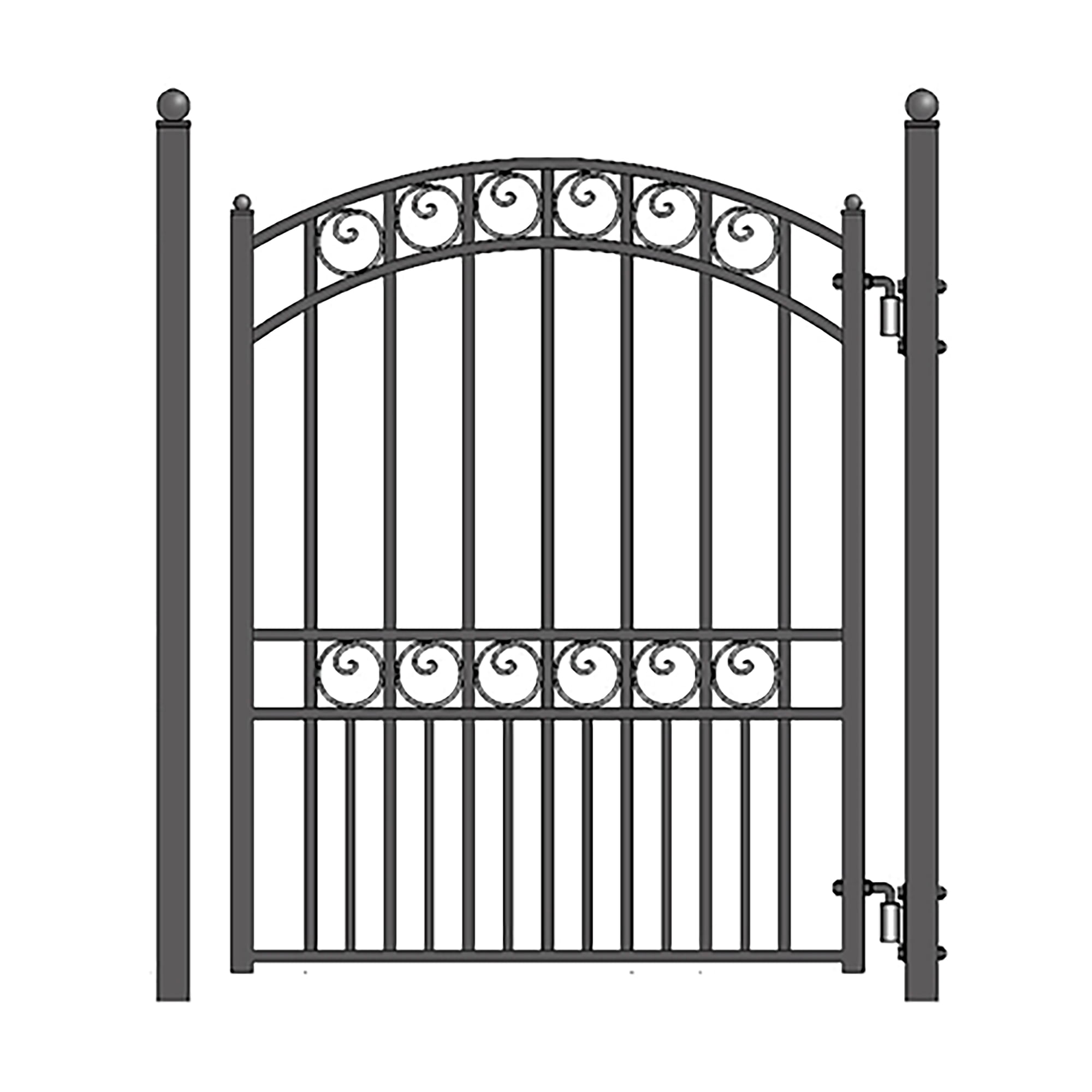 ALEKO PGPAR Garden Paris Style Steel Pedestrian Gate 5 ft x 4 ft Black