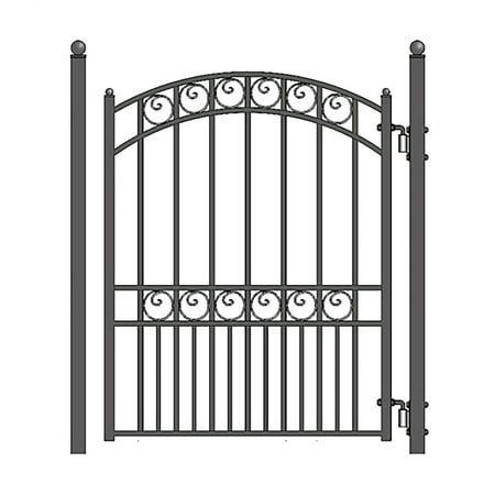 ALEKO PGPAR Garden Paris Style Steel Pedestrian Gate 5 ft x 4 ft Black