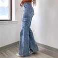 thumbnail image 7 of Women's High Waisted Wide Leg Jeans, Retro Style Slimming Denim Pants with Cargo Pockets, Casual Loose Fit Stretch Jeans for Daily Wear, Comfortable Cotton Blend Vintage Inspired Jeans Dark Blue, 7 of 7