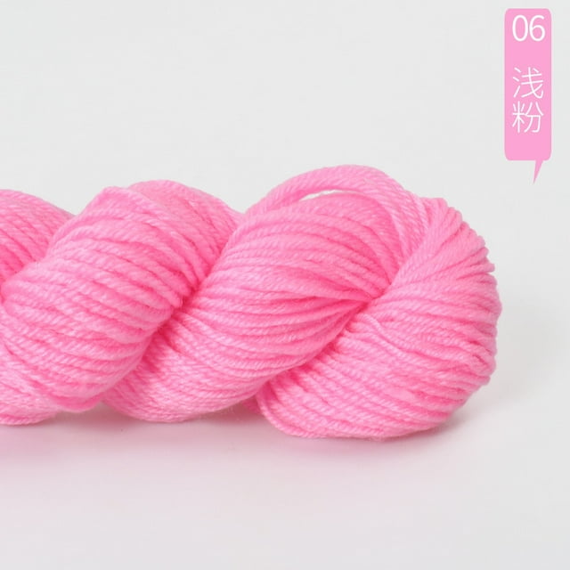 Xiao Hua Hilo acrílico rosa claro, 2 hebras (48 gramos por hebra): hilo ligero e hilo acrílico de algodón suave, hilo mezclado lavable a máquina, adecuado para proyectos de tejido de bricolaje.
