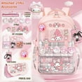 thumbnail image 2 of YAHAFEPY Kawaii backpack with 18PCs accessories anime cartoon anti-theft travel aesthetic new semester gifts bag with cute pins…, 2 of 6