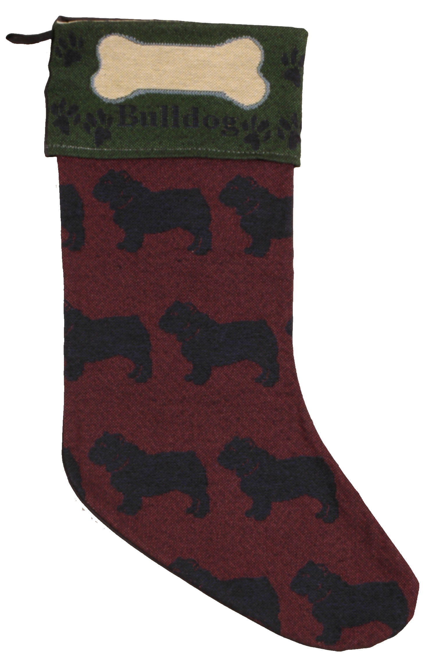 18" Dog Lovers' Bull Dog Christmas Stocking