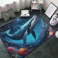 thumbnail image 3 of Colorful Ocean Whale Shaggy Area Rug, Rugs for Living Room Bedroom Non Slip Door Mat Indoor Carpet Machine Washable Nursery Home Decor Floor Mats for Entryway 60x39in-#, 3 of 5