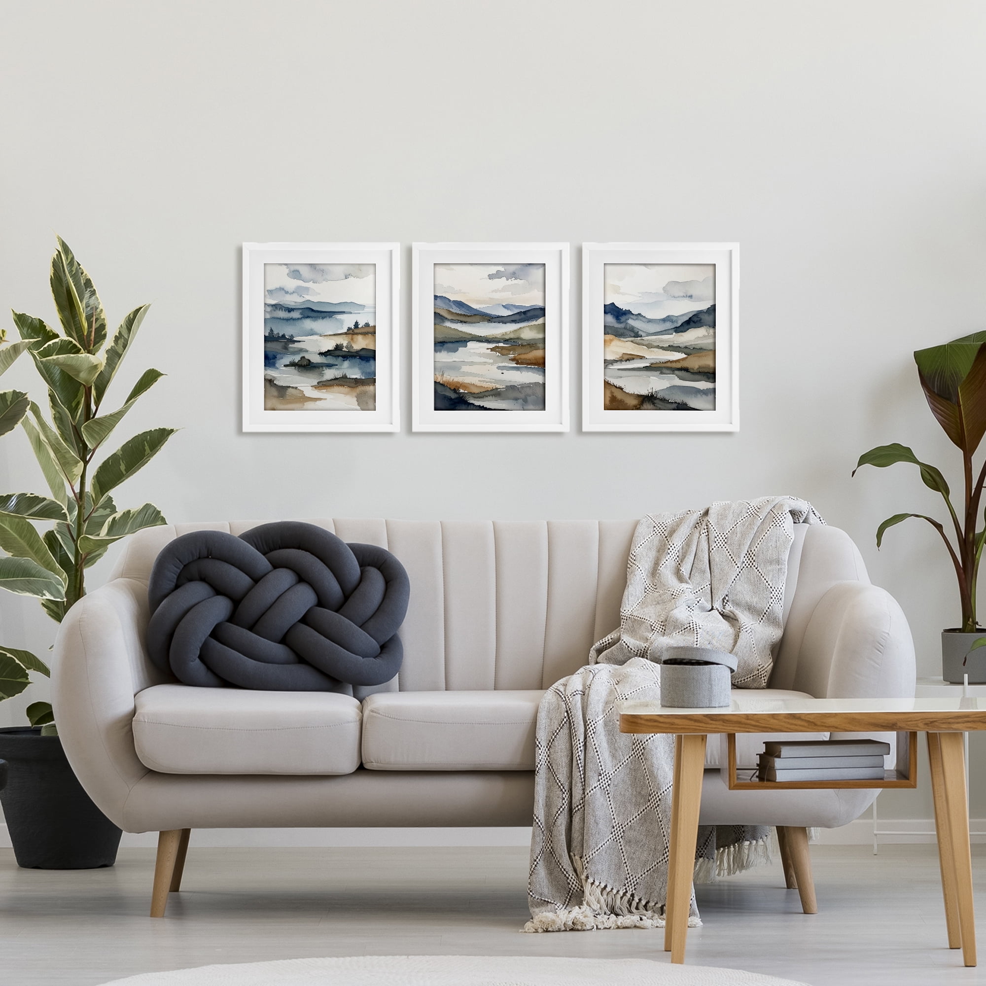 Stupell Industries Continuous Flow Of Water 3 Piece White Framed Print Under Glass Set, design by Alonza Saunders
