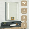 thumbnail image 2 of 20 x 26 Inch Front Lighted Vanity Mirror，Recessed or Surface Mount Frameless Medicine Cabinet with 2 Adjustable Shelves and LED Lighting, 2 of 8