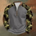 thumbnail image 2 of Htigea Mens Camo Sweatshirts Casual 1/4 Zip Long Sleeve Shirts Gray,XXXXL, 2 of 4