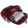 thumbnail image 5 of Deluxe See Through Mesh Multipocket Bungee Cord Backpack for School, Work, Sports, Gym, Travel, Recreation & Commuting in Red, 5 of 6