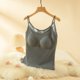 thumbnail image 1 of Ropa interior térmica para mujer, otoño e invierno, camiseta térmica de tirantes con cuello redondo y forro polar suave, sin mangas, de poliéster., 1 of 4