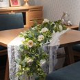 thumbnail image 3 of 4-Pack 70" Premium Artificial Eucalyptus Garland with White Roses | Realistic Lush Green Vines, Fresh Scent, for Wedding & Engagement Party, Indoor & Outdoor Wall Decor, 3 of 10